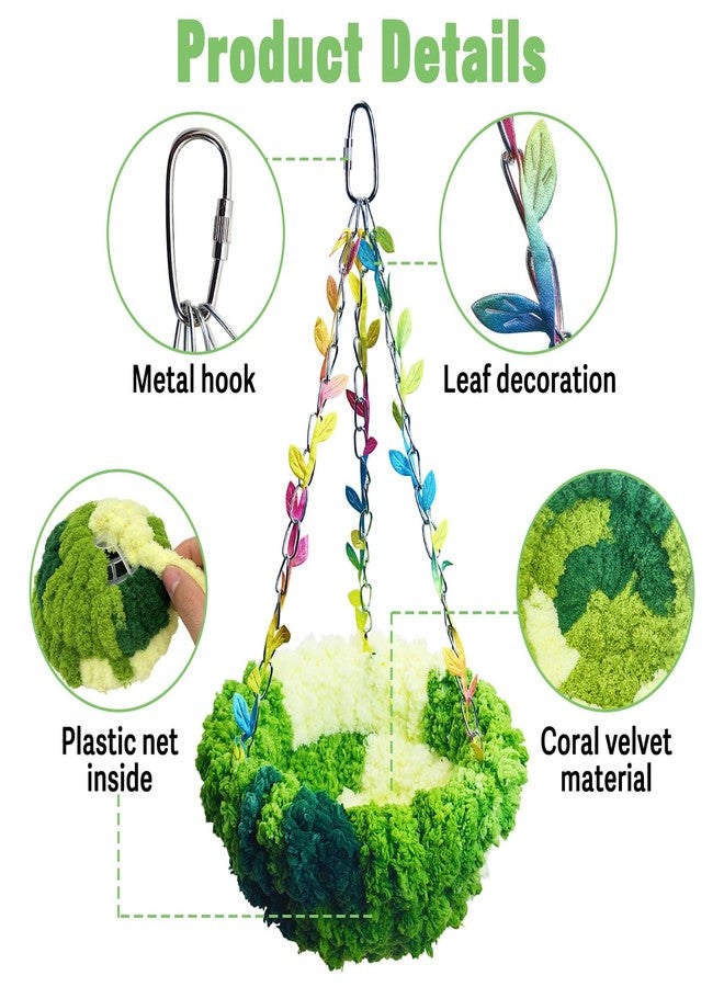 kathson Hanging Bird Bed, Hammock for Cage Winter Warm Bird Plush Nest Parrot Sleeping Bed for Budgie Lovebird Conure Quaker (Diameter 6.3 in, Pink) - Image 3